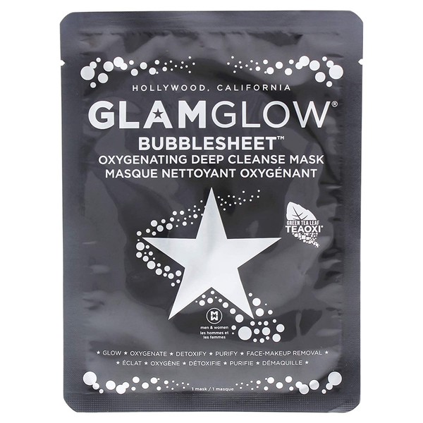 Glamglow Bubblesheet Oxygenating Deep Cleanse Mask 3 Pack, Pre-Party Prep Set – Glow, Oxygenate, Purify and Face Makeup Removal Mask