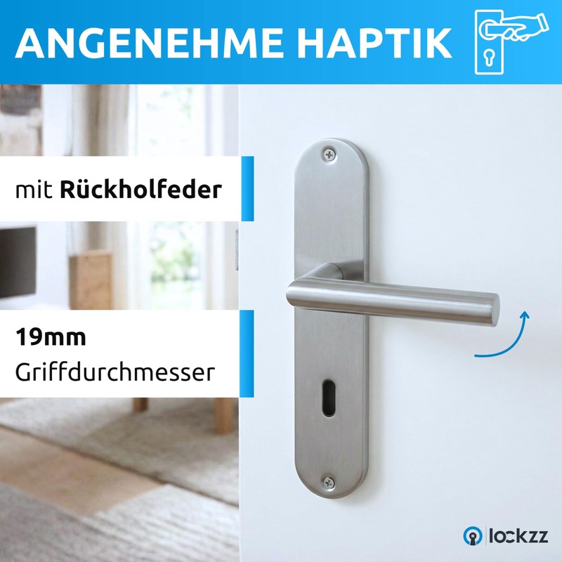 lockzz Door Handle Set Nuremberg Stainless Steel Matt Brushed -