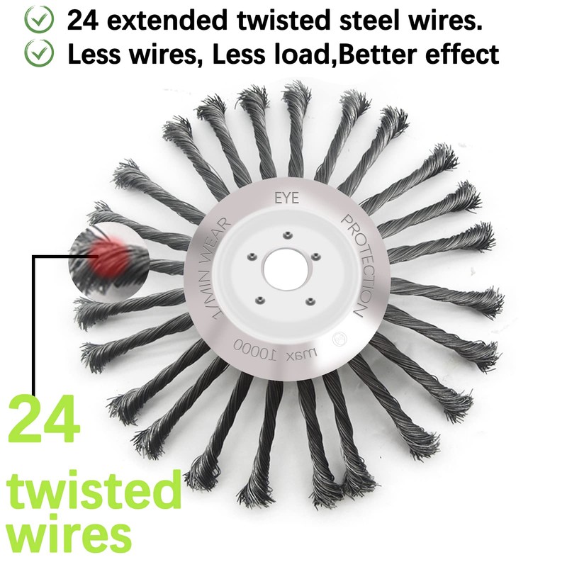 SYITCUN 25 cm Wild Herb Brush for Brush Cutter, Weed