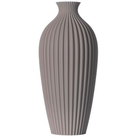 3D Vase Saskia Decorative Vase XL 38 cm Floor Vase Pampas Grass Dried Flowers Light Grey