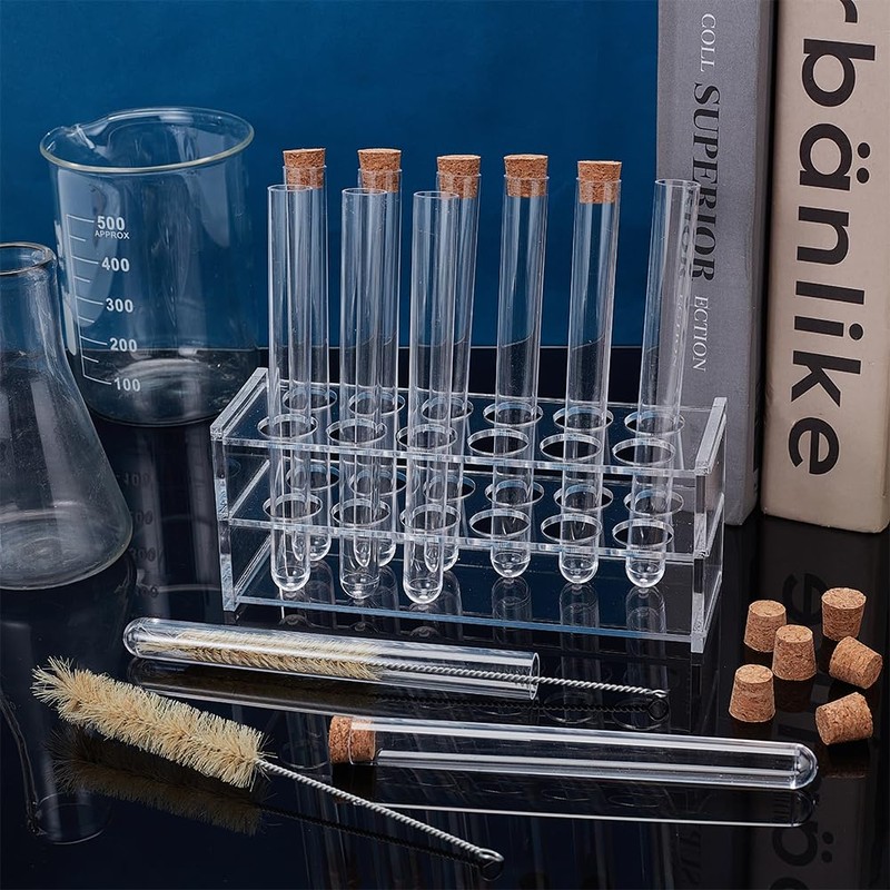 OLYCRAFT 15Pcs/Set Acrylic Test Tube Rack Set 18x5.7x7.5cm Acrylic Tube
