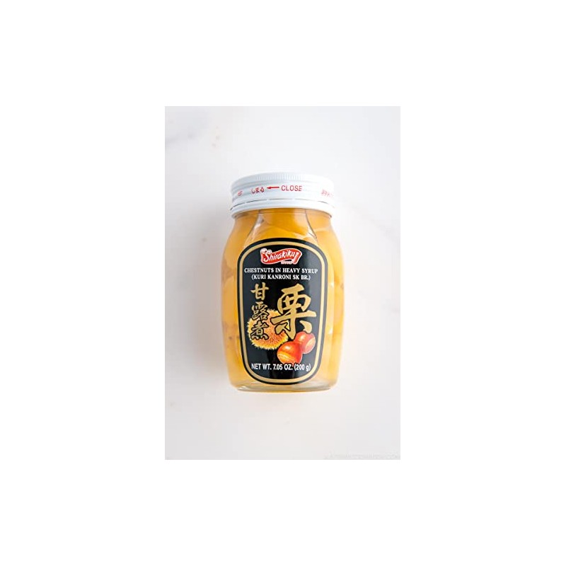 Shirakiku Kuri Kanroni Chestnuts in Heavy Syrup 7.05oz. (200g) (Pack