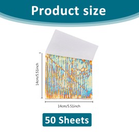 SUPERFINDINGS 50 Sheets Metal Leaf Papers with Patterns Variegated Foil Leaf Blue Imitation Foil Gold Leaf Sheets for DIY Nail Paintings Handcrafts Picture Frames Sculpture