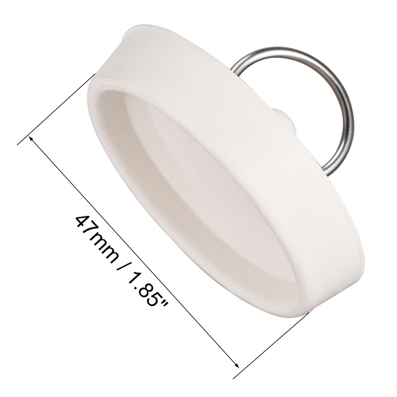 sourcing map Rubber Sink Plug, Drain Stopper White Fit 48-49.5mm