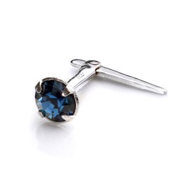 jewellerybox Sterling Silver Andralok Nose Stud with 3mm Montana Crystal