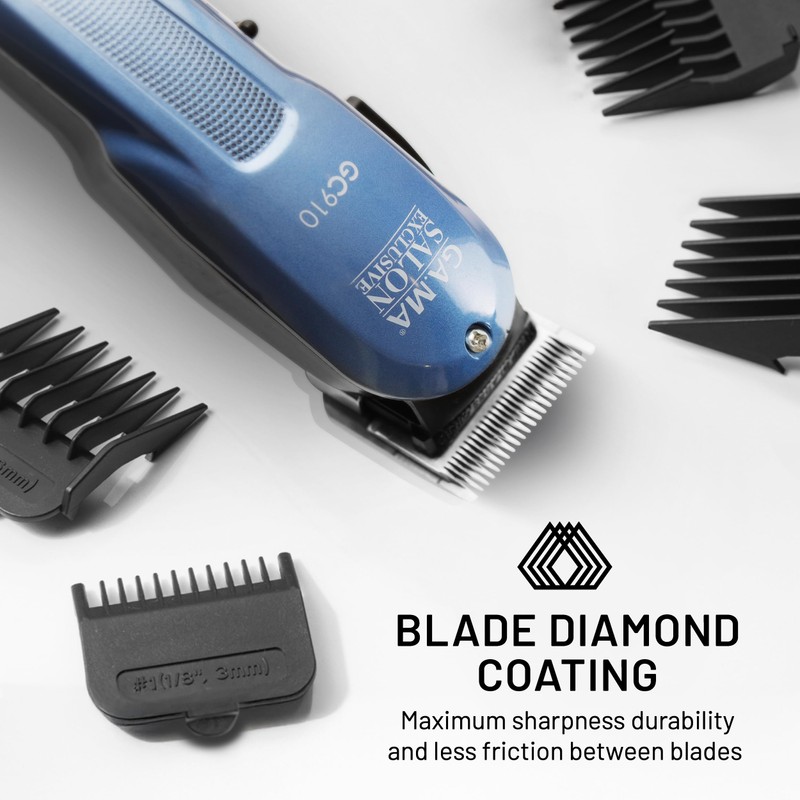 GA.MA GC910 Hair Clipper, Corded or Cordless, Ultra-Sharp Stainless Steel