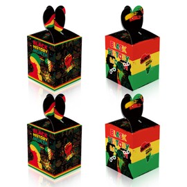 LOONELO 12pcs Black History Month Paper Treat Boxes, African American February Goodie Candy Gift Cardboard Boxes for Black Pride Juneteenth Party Decorations Supplies