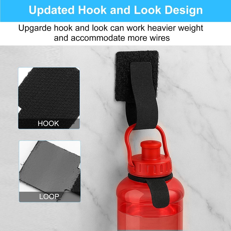 APOMOONS 50 Pcs Under Desk Cable Management, Hook and Loop