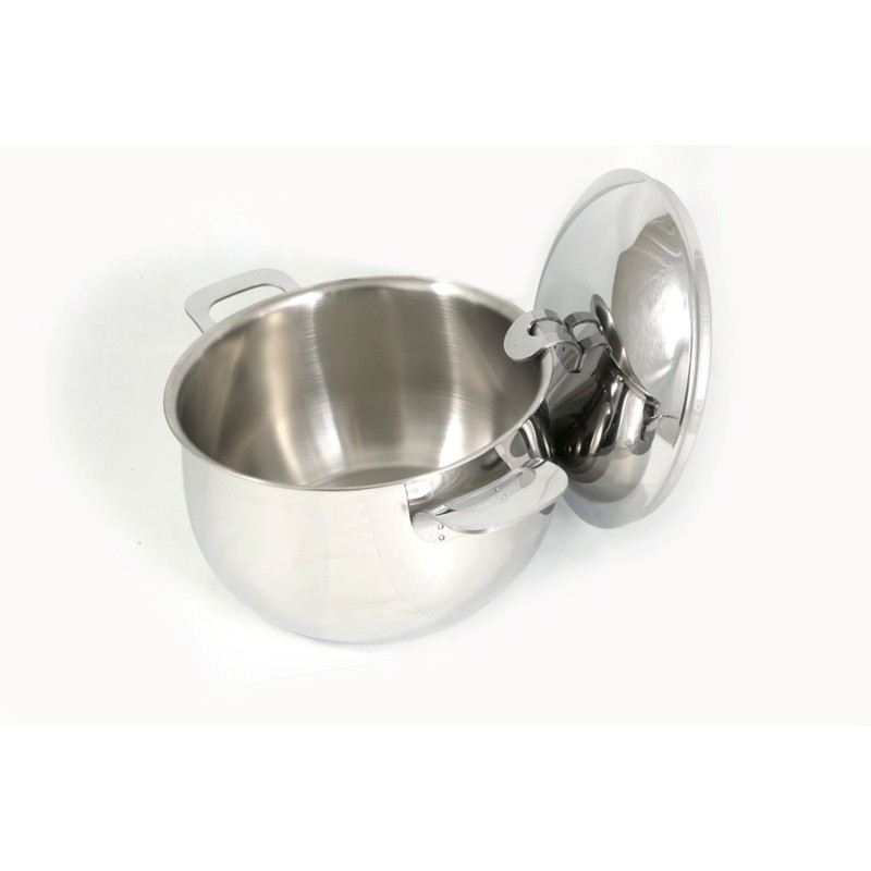 ExcelSteel Made in Italy 7-1/2" QT Stainless Stockpot W/Sandwiched Base