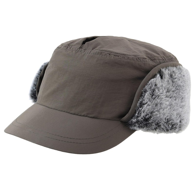 Decentron Mens Winter Hat with Brim Warm Earflaps Hat Faux