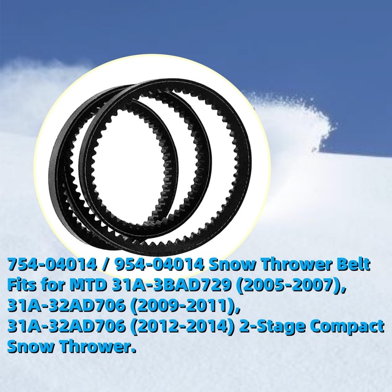 QMTCYXGS 754-04014 954-04014 Snowblower Auger Drive Belt Fits 2-Stage Snow