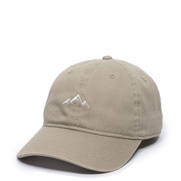 Outdoor Cap -Adult Mountain Dad Hat-Unstructured Soft Cotton Cap, Khaki, One Size