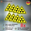 Pack of 8 Warning Stickers 6 x 5 cm Fire
