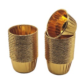 Mombake Aluminum Foil Standard Muffin Cupcake Liners, Disposable Baking Cups with Vibrant Color for Party Celebration, Gold 50-Count