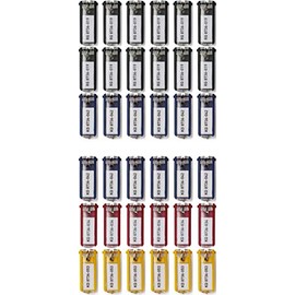 Durable 195704 Key Ring/ Key Clip, Made from Plastic, 70 x 25 mm, 6 pieces, Yellow