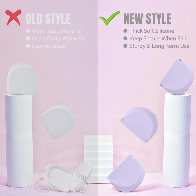 YNSHOUNA Retainer Case, Silicone Squeeze Top Retainer Holder with Lanyard,