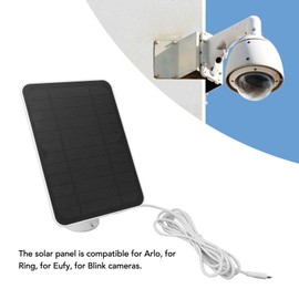 Focket 4W 5V Solar Panel for Outdoor Camera, for Ring Security Camera, for Blink Floodlight Camera, Waterproof Solar Power for Your Blink Home Security System, Spotlight Cam