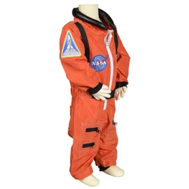 Aeromax Jr. Astronaut Suit with Embroidered Cap and NASA patches, ORANGE, Size 12/14