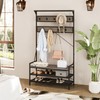 Giantex 4-In-1 Coat Rack, Freestanding Hall Tree with Shoe Storage