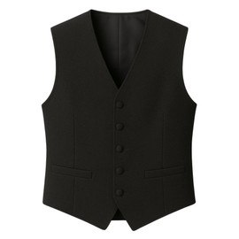 TruClothing Men's Black Waistcoat Wedding Business Party Plain Formal Suit Vest - Black L