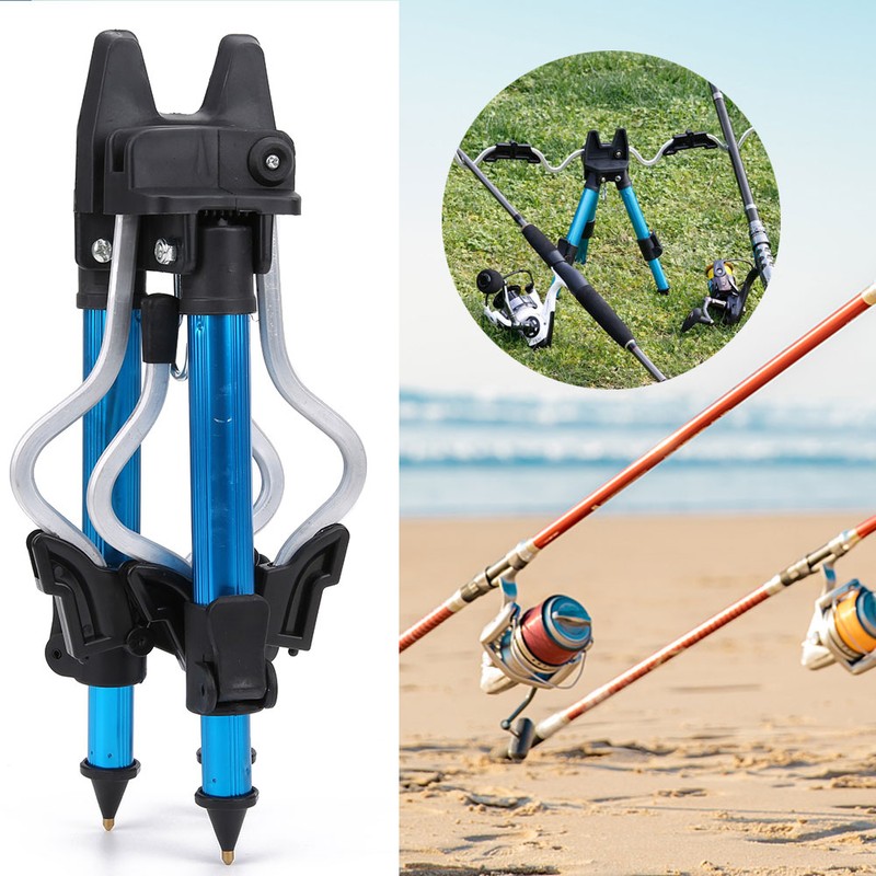 Foldable Multipurpose Fishing Rod Bracket Tripod Beach Long Range Aluminum