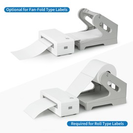 Label Holder for Rolls and Fan-Fold Labels, Compatible with Desktop Thermal Label Printers, Shipping Label Roll Holder for 4x6 Labels, White