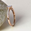 DZON Sterling Silver with Rose Gold Plating 1/8 CT TDW