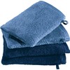 Erwin Müller Bühl Wash Mitts Pack of 4 Blue/Dark Blue