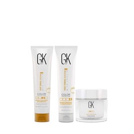 GK Hair Global Keratin Moisturizing Shampoo And Conditioner 100ml With Deep Conditioner Masque 200G For Dry Frizzy Damaged & Chemically Treated Hair - Sulfate And Paraben Free