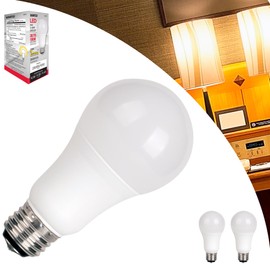 Satco S8570 3-Way LED Bulb, A19, 3W/9W/12W (30/70/100W Eq), 2700K Warm White, E26 Base, Frosted, 230/850/1050 Lumens, 120V, 90+ CRI, Non-Dimmable, Enclosed Rated, 5-Year Warranty (2 Pack)