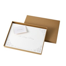 Funeral Book White for Loved Ones in Loving Memory of Mother Father Grandparents Hardback Luxury Condolence Messages and Family Tree