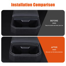 Rear Seat Cup Holder Frame Cover Trim for Toyota Tacoma 2024 2025, Car Interior Decoration Accessories (Carbon Fiber Pattern)