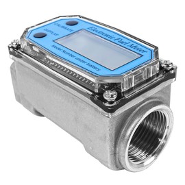 Sarini Digital Turbine Flow Meter, Water Diesel Fuel Flow Meters Electronic Flowmeter 9-100L 1in NPT For Diesel, Kerosene, Gasoline(Blue)