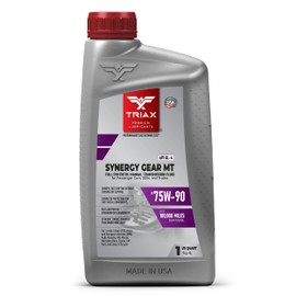 TRIAX Synergy Gear MT 75W-90 GL-4 (MT-90); Full Synthetic Manual Trans Fluid; Smooth Shifting; No Sticking, Slipping, Vibration, or Shudder; Yellow Metal Safe (1 Quart)