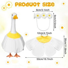 Suzile Porch Goose Outfit Daisy Goose Clothes with a Wreath for 23" High Cement or Plastic Goose Lawn Goose Clothing, Porch Goose Clothes, Lawn Goose Outfit, Garden Goose Costume, Spring Goose Outfit