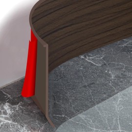 Heonay Flexible Baseboard Molding Trim 4 Inch Self-Adhesive Vinyl Wall Base Peel and Stick Cove Base Rubber Wall Baseboard Moulding Trim (20Ft, Brown Oak)