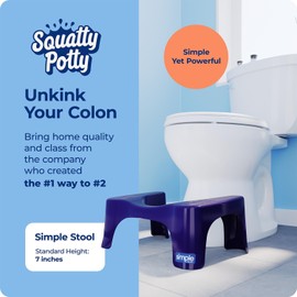 Squatty Potty Simple Bathroom Toilet Stool, Deep Purple 7", Ergonomic Stool – Posture-Enhancing Bathroom Footrest for Improved Digestion & Constipation Relief