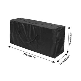 Cushion Bag, Garden Cushion, Storage Bag, Garden Cushions, Protective Cover, Oxford Storage with Carry Handle for Garden Furniture, Cushions, Christmas Trees, Black (173 x 76 x 51 cm)