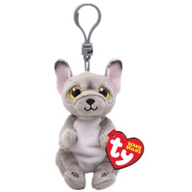 Ty Beanie Bellies Clips T43111 Plush Key Ring, Wilfred The Dog with Golden Eyes Glitter, Plush Animals with Soft Belly 12 cm