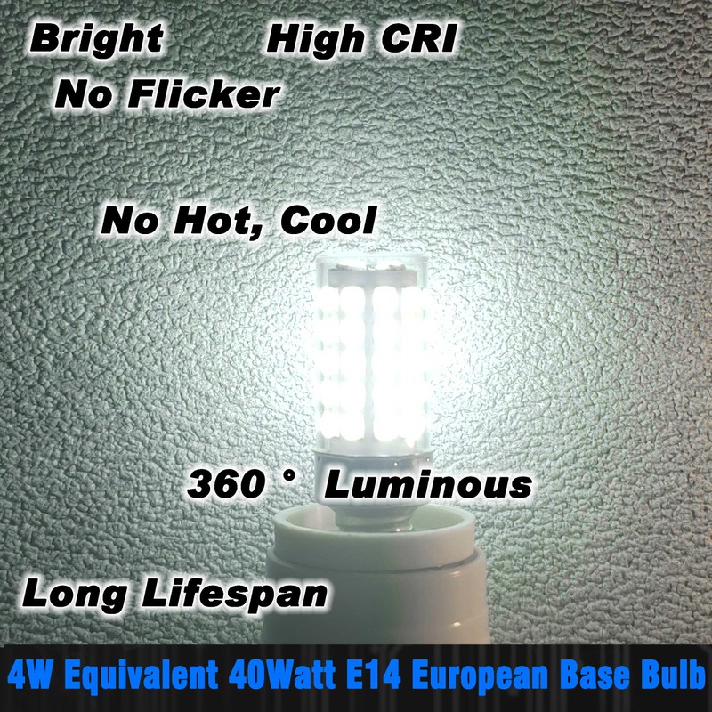 E14 European Base LED Bulb 4W Equivalent 40W Daylight White