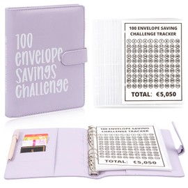 Beginner Budget Binder, Spar Challenge for Budget Planner, Money Saving Challenge, 100 Envelope Challenge Budget Planner Cards Challengers Money Planner Cash Stuffing Accessories (Purple)