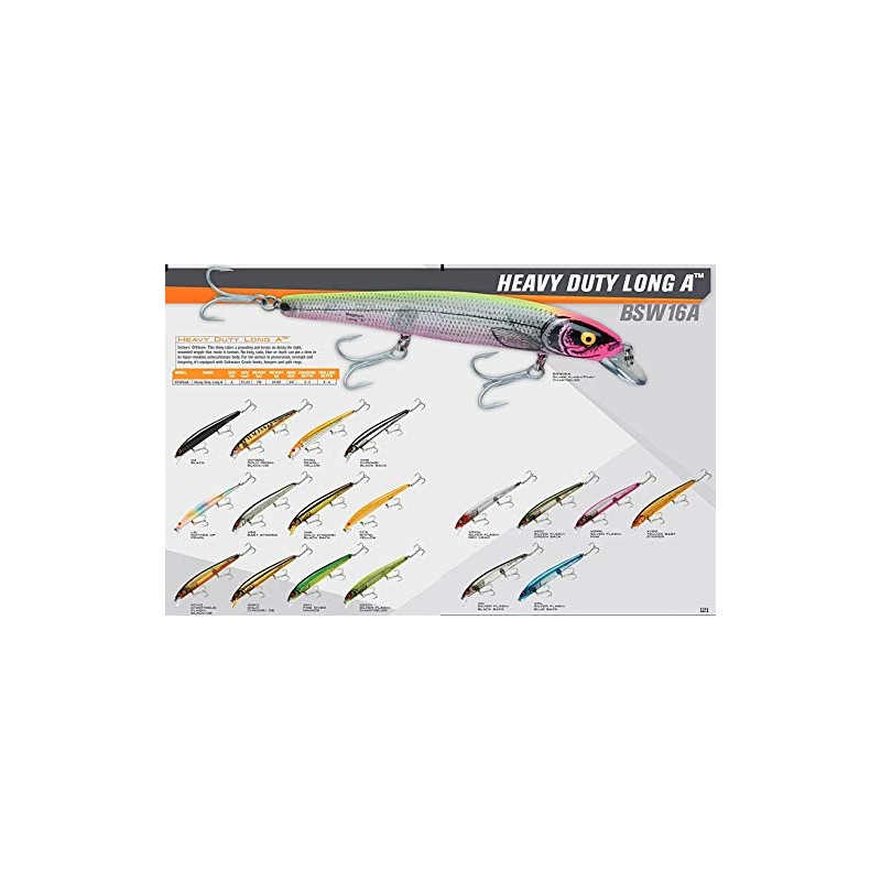 Bomber Lures BSW16AXM7 Heavy Duty Long Lure, A7/8 oz, 6",