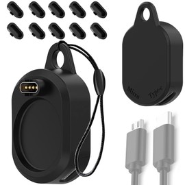 Miimall Garmin Charging/Dustproof Cover [1 x 2 in 1 Adapter + 10 Dustproof Plugs + 1 Carabiner] for ForeAthlete 245/745/Fenix 7/7S/7X/Venu 2/2S/2 Plus/Instinct/2/2S/Type-C Plug Convert Micro Dustproof