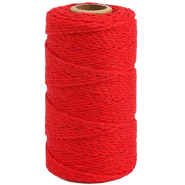 G2PLUS Red Baker Twine, 100 m Cotton Cord, 2 mm