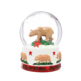 City Merch California Snow Globe 3.5 Inches California Souvenir Gift Bear and State Flag