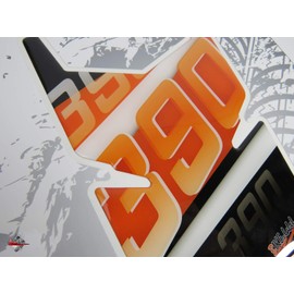 Tank Pad 3D Orange Stripes Tank Protection Compatible with KTM 390 Duke 502542