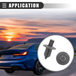Motoforti Universal Car Push Type Rivet Fastener Door Bumper Pin Clips,8mm Hole Dia,Plastic,Gray,50 Pcs