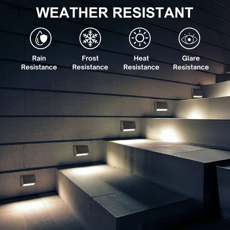 ZONK Outdoor Indoor LED Step Lights 110V -240V, Waterproof IP65