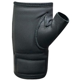 PSS Wheelchair Cow Skin Leather Fingerless Easy Open Adjustable Palm Padded Hand Protected Gloves Manual Wheelchairs Outdoor Activities 319 (XXL)