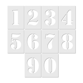 Large Number Stencils Reusable Numbers 0-9 on 10 Separate Sheets - Mylar Flexible (100mm)
